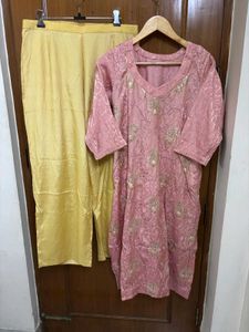 Kurta Set with Sequins &amp; Embroidery