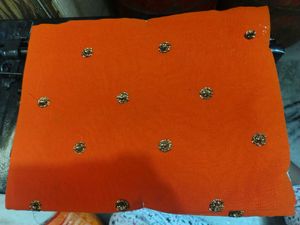 Orange Embroidered Saree