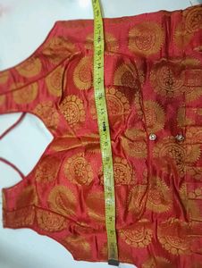 Red &amp; Gold Brocade Blouse