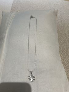 Silver Airplane Necklace &amp; Earrings Set