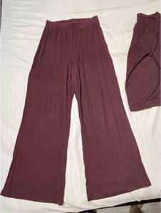 Cozy Burgundy Long Sleeve Top &amp; Pants Set