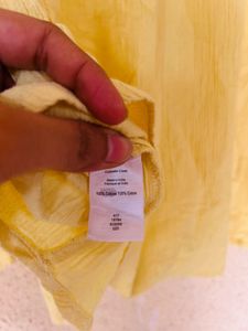 Bright Yellow Button-Up Tunic Top