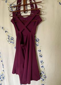 Sexy Backstrap Burgundy Wine Dress🍷