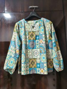Bohemian Print Long Sleeve Top
