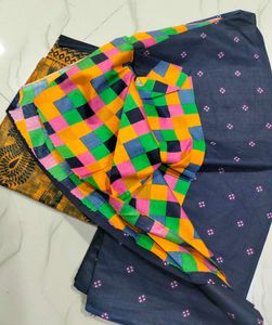 Dark Blue Printed Dress Material