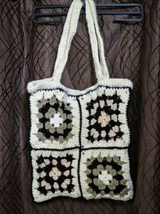 Granny Square Crochet Tote Bag