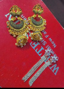 Stunning Peacock &amp; Diamond Dangle Earring 2