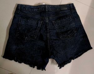 Charcoal Black Denim Shorts