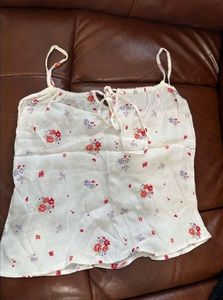 Mango Floral Print Tie-Front Top