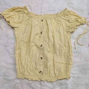 cute butter yellow top 100%cotton