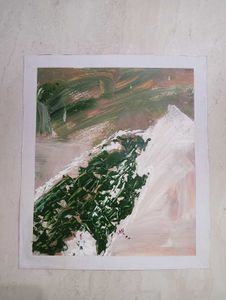 Abstract Green and White Painting(hand-painted)