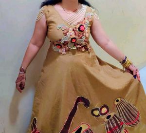 Red Sequinned Tiered Lehenga Choli Set
