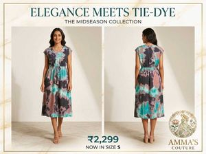 Brand New Tie-Dye Midi Dress with Tags (Size S)