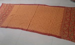 Orange Dupatta with Red Border