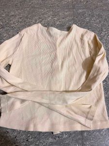 butter yellow Ribbed Button-Up Cardigan