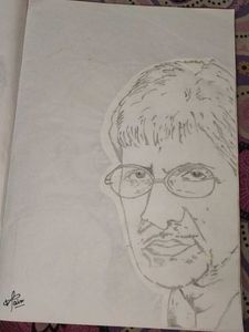 Pencil Sketch Portrait of Amitabh Bachchan
