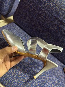 Silver Slingback Heels