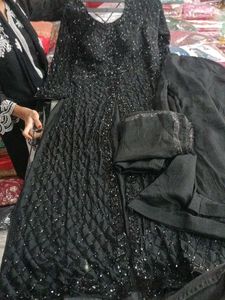 Black Embellished Kurta Set