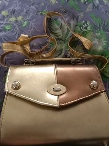 Two-Tone Metallic Handbag