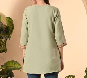 Embroidered Green Kurta