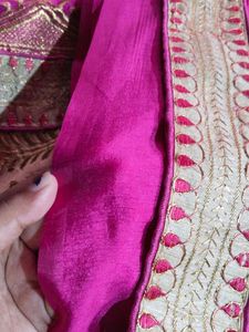 Vibrant Pink Embroidered Saree