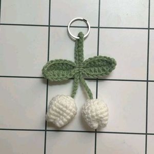 crochet tulips keychain