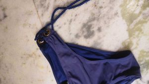 Blue Bikini Bottom with Tie Sides
