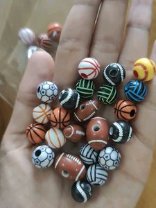Sports Themed Beads for Crafts