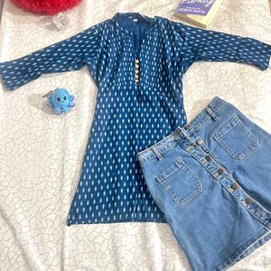 Blue Printed Kurta