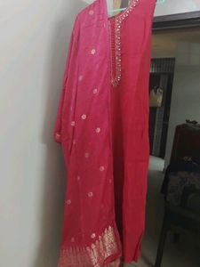 Vibrant Pink Kurta Set with Dupatta