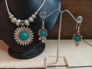 Bohemian Silver & Turquoise Jewelry Set