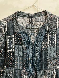 Boho Patchwork Tunic Top