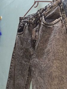 Acid Wash Wide Leg Jeans