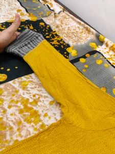 Yellow Kurta with Black Dupatta