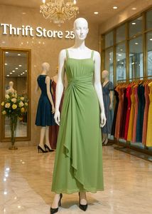 Sale🎊🎉Olive Green Chiffon Gown