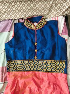 Vibrant Blue & Pink Kurta  Size S to M