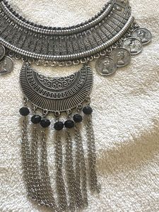 Bohemian Silver Coin Necklace