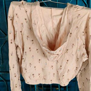 Cute Cropped Zip-Up Hoodie