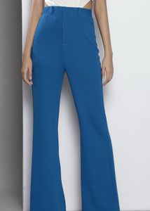 Vibrant Blue Wide-Leg Trousers