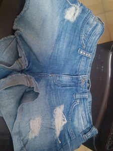 Distressed Denim Shorts