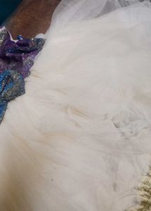 Glitery Frilled NetSatin Multi Layered Frock