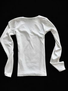 White Long sleeve Henley and zebra print sc