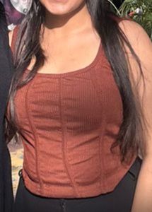 Ribbed Corset Tank Top. Size  S