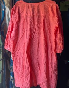 Embroidered Coral Tunic
