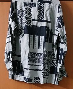Patterned Button-Down Party Shirt