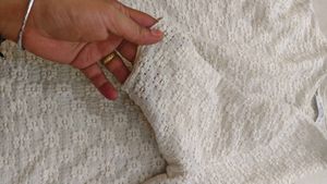 Cream Textured Cropped Top