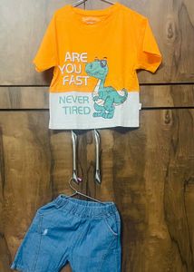 T-shirt And Jeans Short
