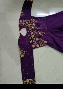 Elegant Purple Embroidered Anarkali Dress