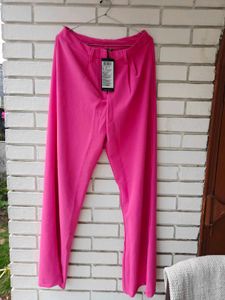Co ord set -Bright Pink Wide Leg Trousers