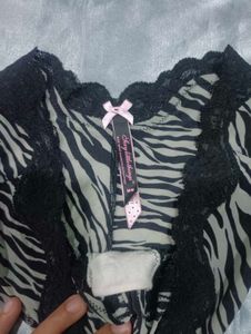 Imported Zebra Print Lingerie Set